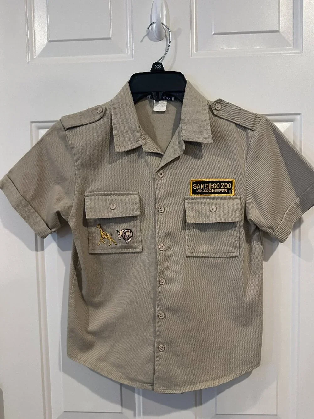 Vintage 1980s/1990s San Diego Zoo Jr Zookeeper Boys Size 10 Safari Shirt USA
